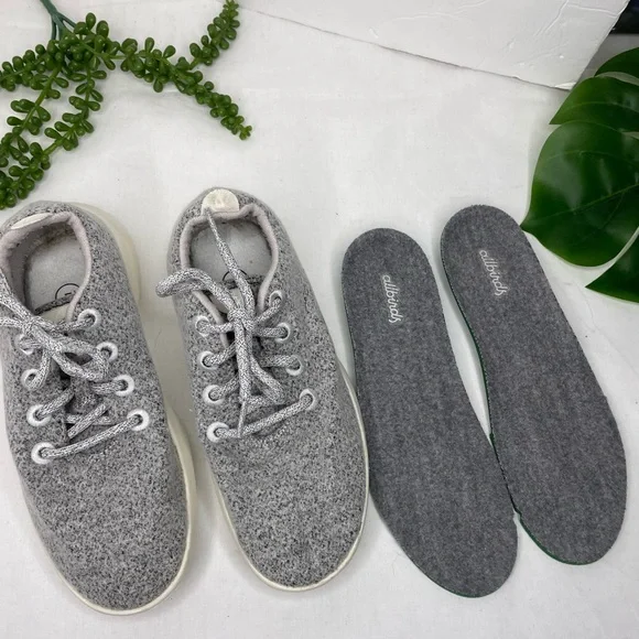Allbirds wool runners Light dapple grey cream sole womens Tennis Shoe Sz 7. - Picture 10 of 11